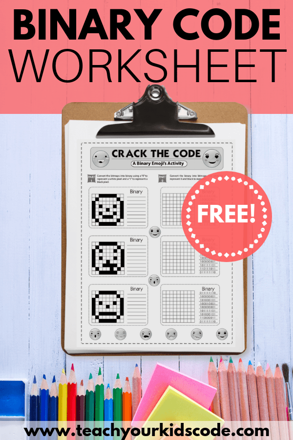 Teach your kids binary code! This free worksheet is a perfect way to get kids thinking about computer science. This free coding worksheet themed with emojis will be fun for the entire class. Check out our other free printable 麻豆成人啪啪色婷婷久久 for the classroom. A lesson on binary code! #printable #worksheet #freebie